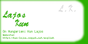 lajos kun business card